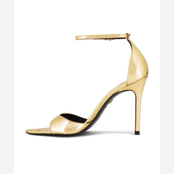Schutz Pamela Heels Gold Ouro Claro shoes stilettos party Revolve NEW Sz 10 - Picture 2 of 13